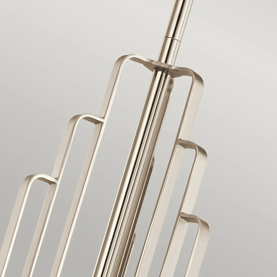 Elstead Kronleuchter Art Déco Metall Glas B: 68,6 cm H: max. 169,8 cm< Hängelampen|Jugendstil Lampen