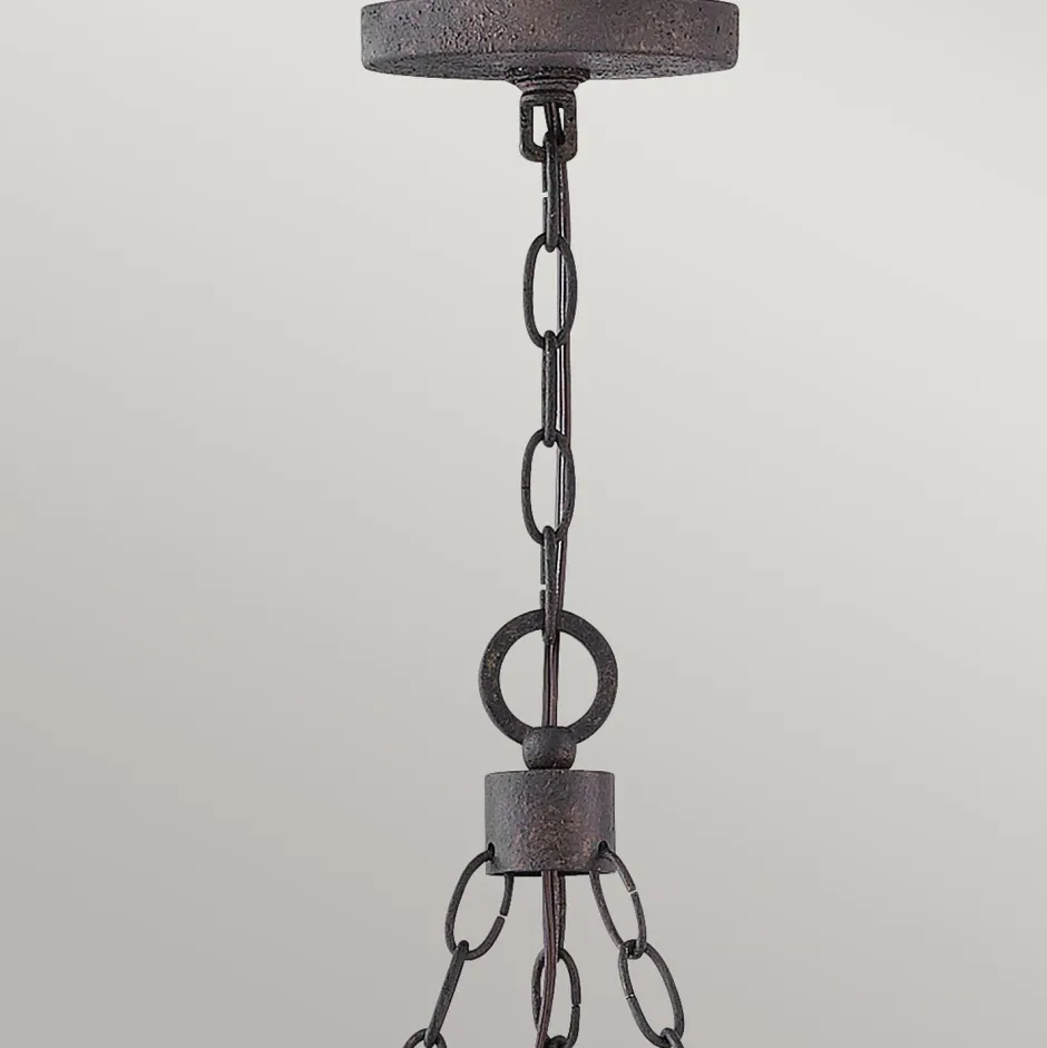 Metall Lampen|Rustikale Lampen*Elstead Kronleuchter außen Ø 61 cm IP44 E14 Metall Glas Ring