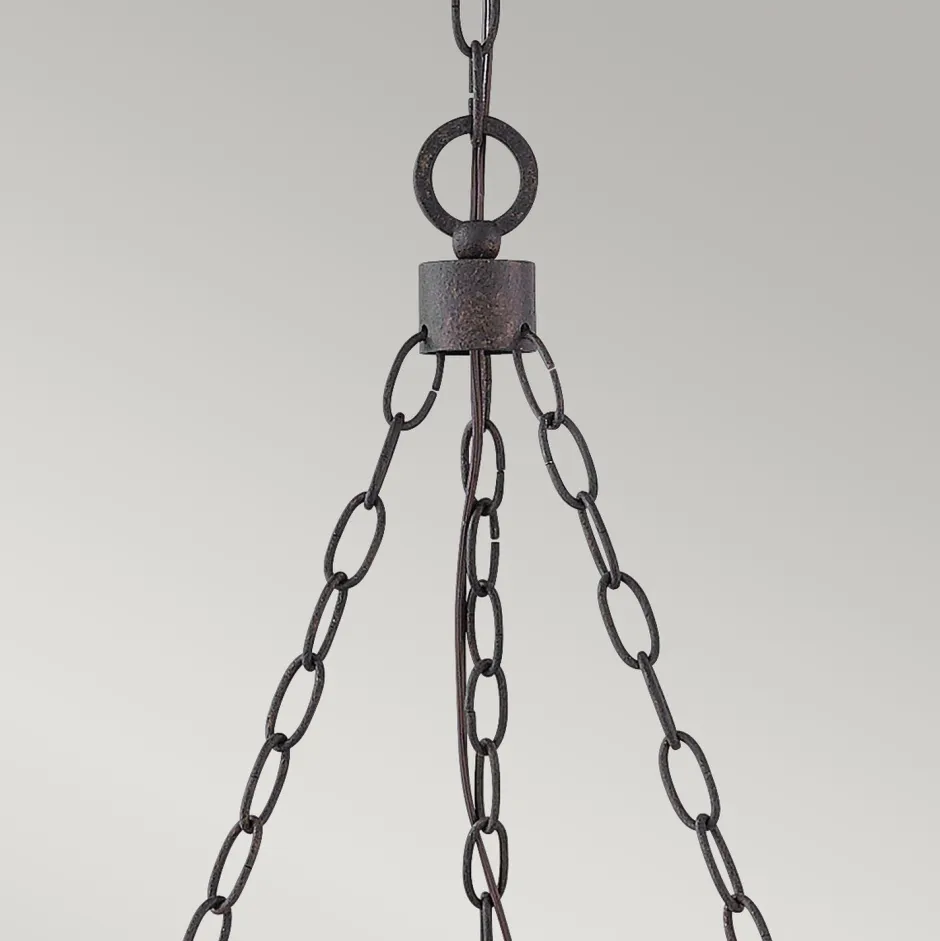 Metall Lampen|Rustikale Lampen*Elstead Kronleuchter außen Ø 61 cm IP44 E14 Metall Glas Ring