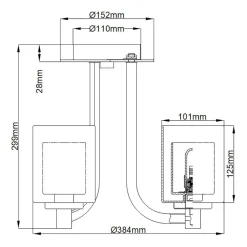 Elstead Kronleuchter Badezimmer IP44 Ø 38,4 cm Metall Glas Chrom Weiß< Flurlampen|Metall Lampen