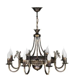 Jupiter Kronleuchter BELRAND Shabby Braun Ø67cm Esszimmer< Rustikale Lampen|Shabby Chic Lampen