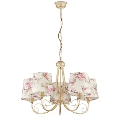 Jupiter Kronleuchter Blumen Motiv Ø70cm Esszimmer 5xE27< Hängelampen|Shabby Chic Lampen