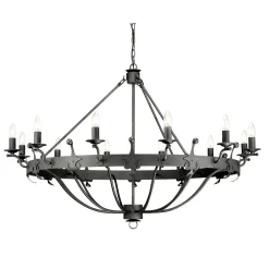 Elstead Kronleuchter CAMELOT 10 Graphit Ø116cm kürzbar< Rustikale Lampen|Designerlampen