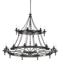 Elstead Kronleuchter CAMELOT 9 Schwarz 18xE14 Ø122cm Lampe< Rustikale Lampen|Designerlampen