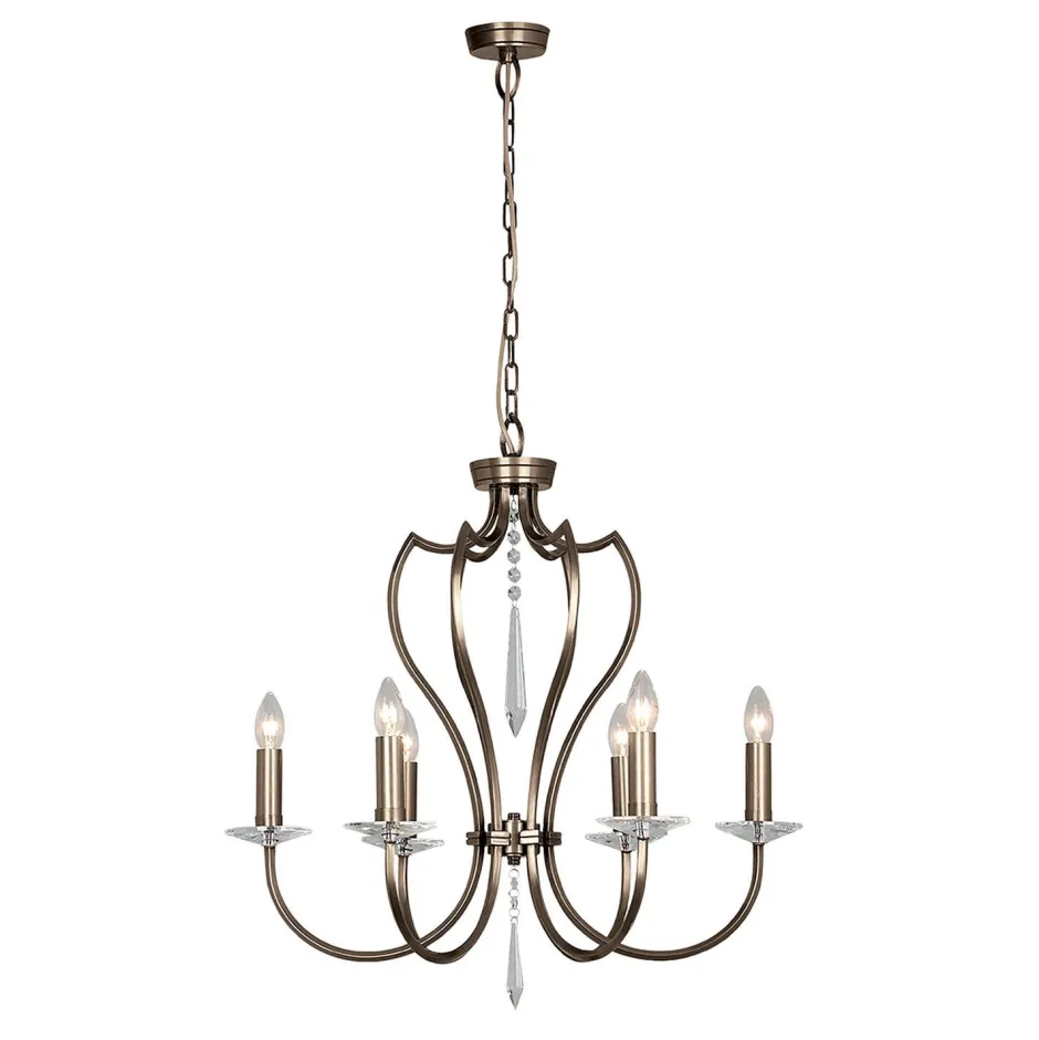 Designerlampen|Messinglampen*Elstead Kronleuchter CANDELA 12 Echt-Messing Bronze Lampe