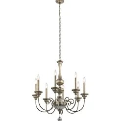 Hängelampen|Wohnzimmerlampen*Elstead Kronleuchter CANDELA 13 in Silber Gold Ø81cm Lampe