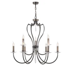 Hängelampen|Designerlampen*Elstead Kronleuchter CANDELA 12 Messing Lampe in Bronze