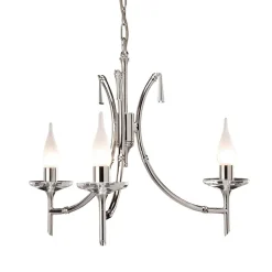 Rustikale Lampen|Designerlampen*Elstead Kronleuchter CANDELA 2 mit LED Esszimmer in Nickel