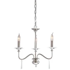 Elstead Kronleuchter CANDELA 6 Nickel 3-flmg kürzbar Lampe< Hängelampen|Designerlampen