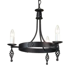 Elstead Kronleuchter Esstisch Schwarz Metall Rustikal Ø48cm< Rustikale Lampen|Designerlampen