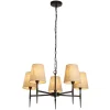 Hängelampen|Wohnzimmerlampen*Searchlight Kronleuchter 5-flammig Ø 66 cm Rustikal E14 Schwarz Creme