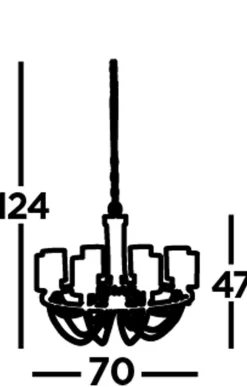 Searchlight Kronleuchter 8-flammig E14 Chrom Rauchgrau Glas Metall< Hängelampen|Schlafzimmer Lampen