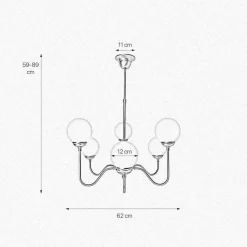 Deckenleuchten|Wandleuchten*Giovanni Battista Kronleuchter 6-flammig E14 in Bronze hell glänzend Weiß