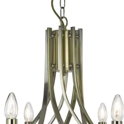 Hängelampen|Esszimmer Lampen*Searchlight Kronleuchter 8-flammig in Messing Antik E14 Metall