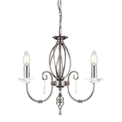 Elstead Kronleuchter für Wohnzimmer Esstisch in Nickel Metall< Hängelampen|Esszimmer Lampen