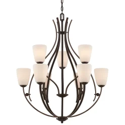 Elstead Kronleuchter GENTLE Braun Glas Metall Premium Design< Rustikale Lampen|Designerlampen