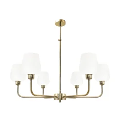 Deckenleuchten|Hängelampen*Giovanni Battista Kronleuchter Glas Messing Ø 81 cm 6x E27 verstellbar