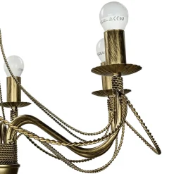 Hängelampen|Esszimmer Lampen*Emibig Kronleuchter Gold Metall Rustikal 6-flammig E14