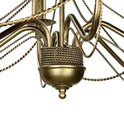 Hängelampen|Esszimmer Lampen*Emibig Kronleuchter Gold Metall Rustikal 6-flammig E14