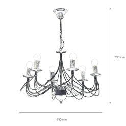 Hängelampen|Esszimmer Lampen*Emibig Kronleuchter Gold Metall Rustikal 6-flammig E14