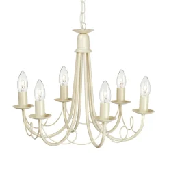 Elstead Kronleuchter GOTICA 5 Creme 6xE14 kürzbar Lampe< Rustikale Lampen|Designerlampen