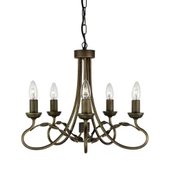 Rustikale Lampen|Designerlampen*Elstead Kronleuchter GOTICA 6 Gold kürzbar Esstisch Lampe