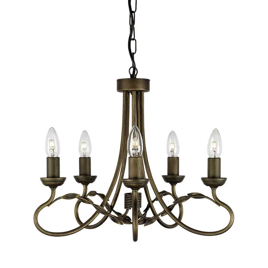 Rustikale Lampen|Designerlampen*Elstead Kronleuchter GOTICA 6 Gold kürzbar Esstisch Lampe