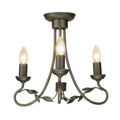 Elstead Kronleuchter GOTICA 6 Gold Schwarz kürzbar Lampe< Rustikale Lampen|Designerlampen