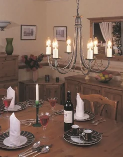 Hängelampen|Esszimmer Lampen*Elstead Kronleuchter GOTICA 5 Schwarz kürzbar 6-flmg Lampe