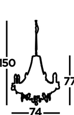 Searchlight Kronleuchter Grau Ø 74 cm Glas Kristall 8x E14< Glaslampen|Kronleuchter
