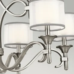 Moderne Lampen|Glaslampen*Elstead Kronleuchter groß mit Schirm Modern CANELADO