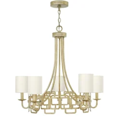 Moderne Lampen|Designerlampen*Elstead Kronleuchter HAZAL Gold Silber Ø71cm verstellbar