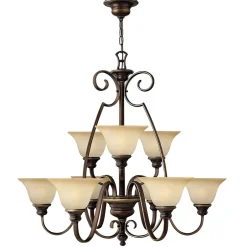 Hängelampen|Esszimmer Lampen*Elstead Kronleuchter Hängend Ø91cm Glas Schirm Landhaus