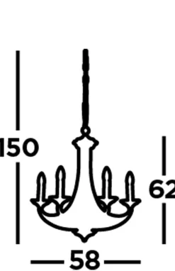 Hängelampen|Esszimmer Lampen*Searchlight Kronleuchter in Bronze Ø 58 cm 5-flammig E14 Metall