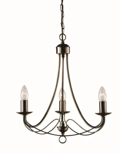 Kronleuchter|Wohnzimmerlampen*Searchlight Kronleuchter in Messing Antik 3-flmg.