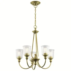 Jugendstil Lampen|Glaslampen*Elstead Kronleuchter in Messing Glasschirm Metall Jugendstil