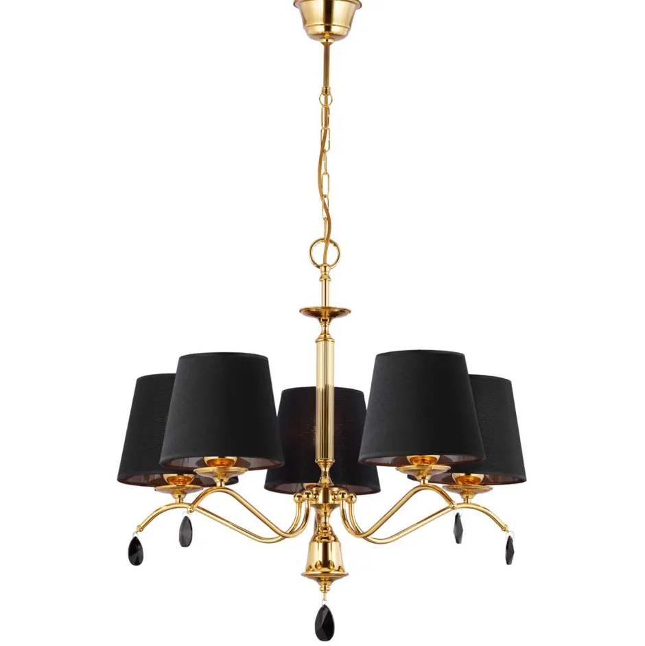 Hängelampen|Kronleuchter*Jupiter Kronleuchter in Messing Schwarz E27 dekorativ