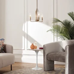 Hängelampen|Jugendstil Lampen*Elstead Kronleuchter Jugendstil 45,9 cm breit 3-flammig E14 in Messing