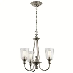 Elstead Kronleuchter Jugendstil Glas Metall 3x E27 LIODA< Hängelampen|Jugendstil Lampen