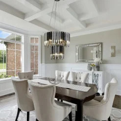 Hängelampen|Wohnzimmerlampen*Searchlight Kronleuchter Kristall G9 Schwarz Rauchgrau