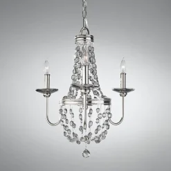 Hängelampen|Kristalllampen*Elstead Kronleuchter Kristall in Nickel Klassisch CASTELO