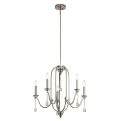 Esszimmer Lampen|Schlafzimmer Lampen*Elstead Kronleuchter Kristall Metall 61 cm breit 5x E14 Klassisch