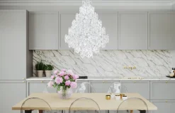 By Rydéns Kronleuchter Kristall Metall B: 58 cm H: max. 120 cm 11x E14< Hängelampen|Wohnzimmerlampen