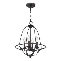 Elstead Kronleuchter Landhaus Rustikal Ø 40,5 cm Shabby Grau 4x E14< Wohnzimmerlampen|Esszimmer Lampen