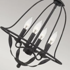 Elstead Kronleuchter Landhaus Rustikal Ø 40,5 cm Shabby Grau 4x E14< Wohnzimmerlampen|Esszimmer Lampen