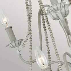 Hängelampen|Schlafzimmer Lampen*Elstead Kronleuchter Landhaus Shabby B: 81,3 cm H: max. 311 cm Grau