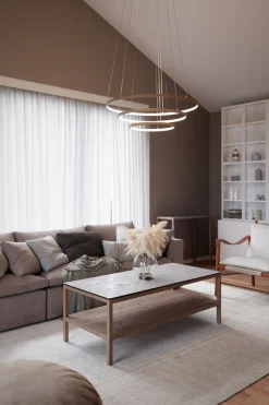 By Rydéns Kronleuchter LED B: 80 cm 3 Ringe Holz 2700 K warmweiß< Hängelampen|Led Lampen