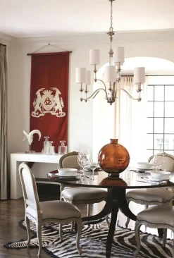 Elstead Kronleuchter LUANA in Nickel Ø:66cm Lampe kürzbar< Hängelampen|Wohnzimmerlampen