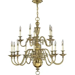 Hängelampen|Rustikale Lampen*Elstead Kronleuchter Messing massiv 15-armig Esszimmer