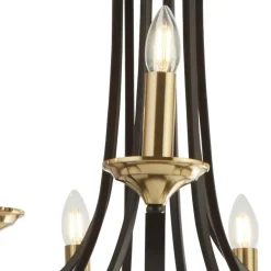 Searchlight Kronleuchter Metall Ø 78 cm 9-flammig E14 in Bronze JORGE< Hängelampen|Wohnzimmerlampen